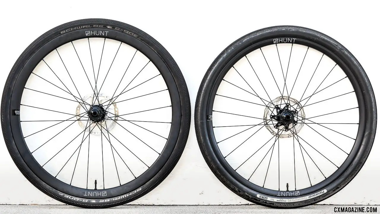 700C with 39mm tire vs 650B with 49mm tire (actual tire widths). © C. Lee / Cyclocross Magazine