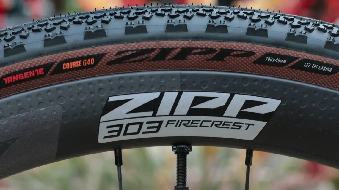 Zipp's new Firecrest 303 tubeless disc brake carbon wheelset gets shallower, wider and lighter. © Cyclocross Magazine
