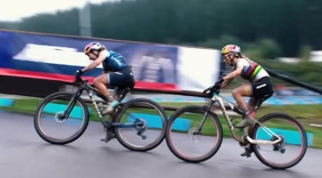 UCI Mountain Bike Short Track XCC at Nove Mesto - Evie Richards and Pauline Ferrand Prevot sprint for the win.