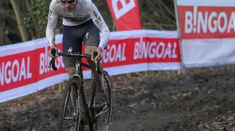 Tom Pidcock had a fast start and led most of the race. 2020 UCI Cyclocross World Cup, Elite Men. © Cyclocross Magazine