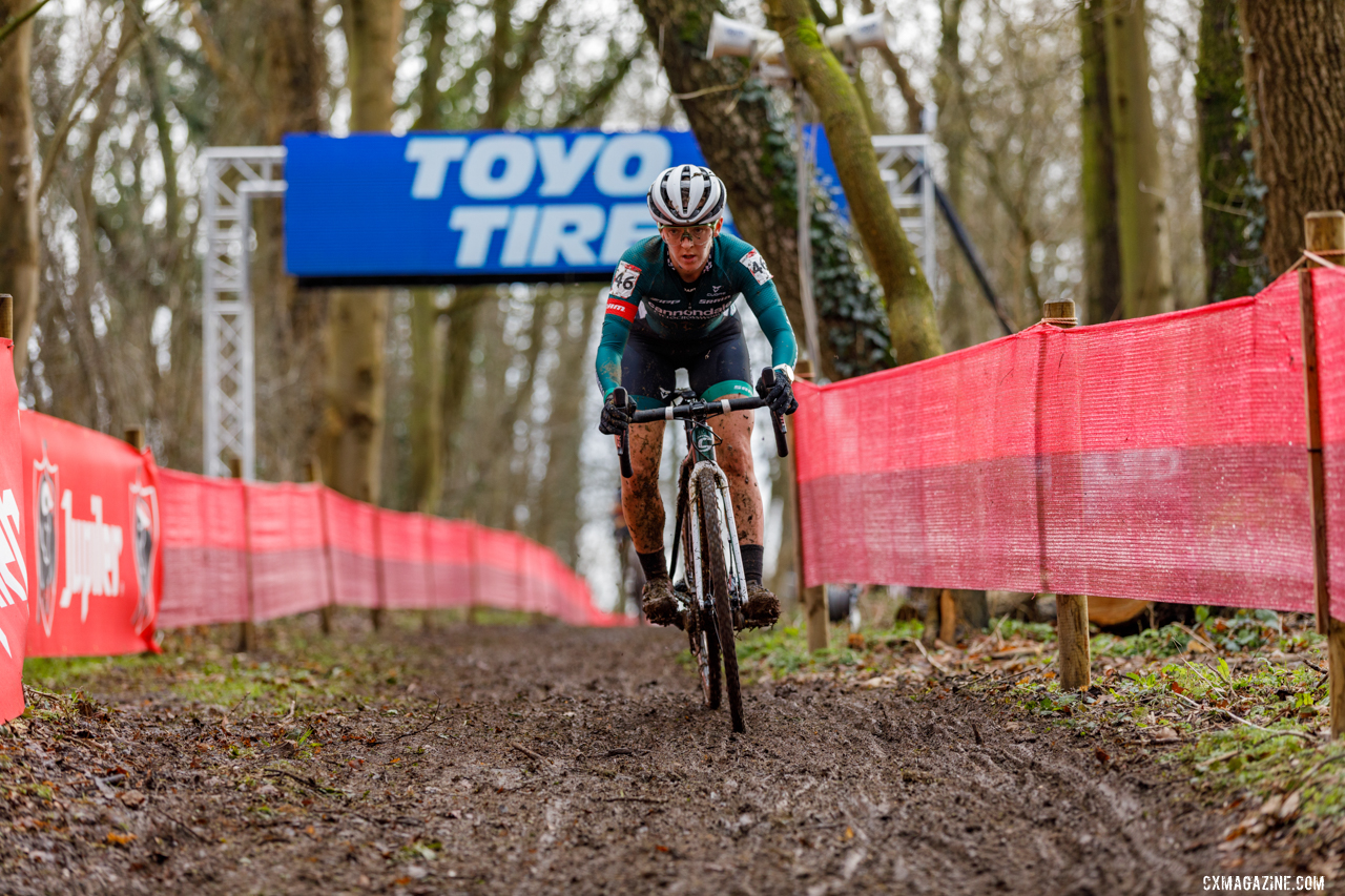 Keough would go on to place 46th. 2021 UCI Overijse Cyclocross World Cup. © Alain Vandepontseele / Cyclocross Magazine