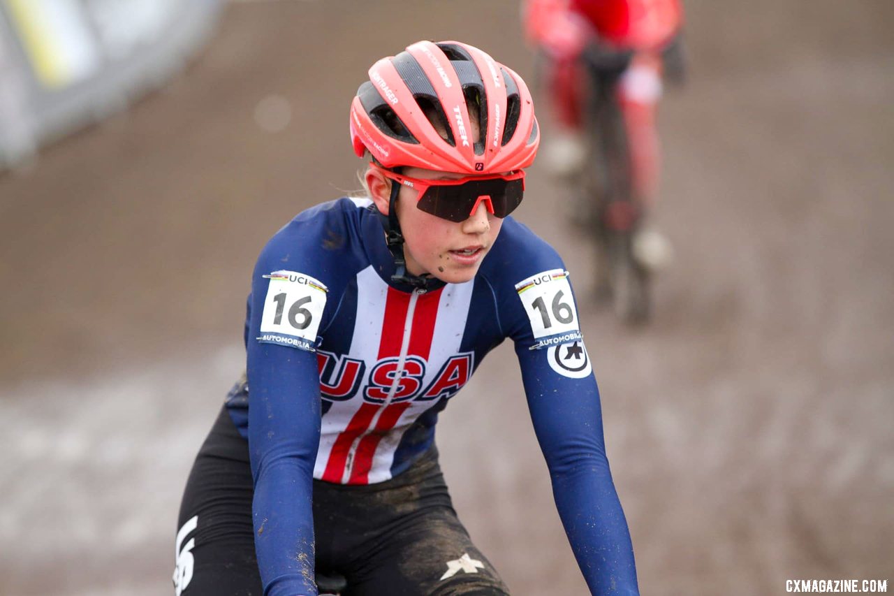 Maddie Munro had a strong second half to finish 11th as a first-year U23. U23 Women, 2021 Cyclocross World Championships, Ostend, Belgium. © Alain Vandepontseele / Cyclocross Magazine
