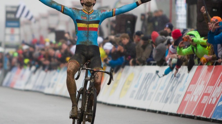 Wout van Aert is your World Champion for 2016. Elite Men, 2016 Cyclocross World Championships. © Pieter Van Hoorebeke / Cyclocross Magazine