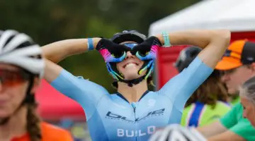 Sunny Gilbert is back, standing tall, smiling and making others smile. 2021 Trek CX Cup, Elite Women. © D. Mable / Cyclocross Magazine