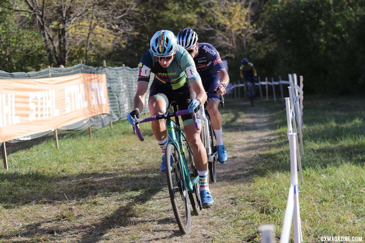 Werner and Vandeputte took turns at the front. 2021 Jingle Cross Day 2 Elite Men. © D. Mable / Cyclocross Magazine
