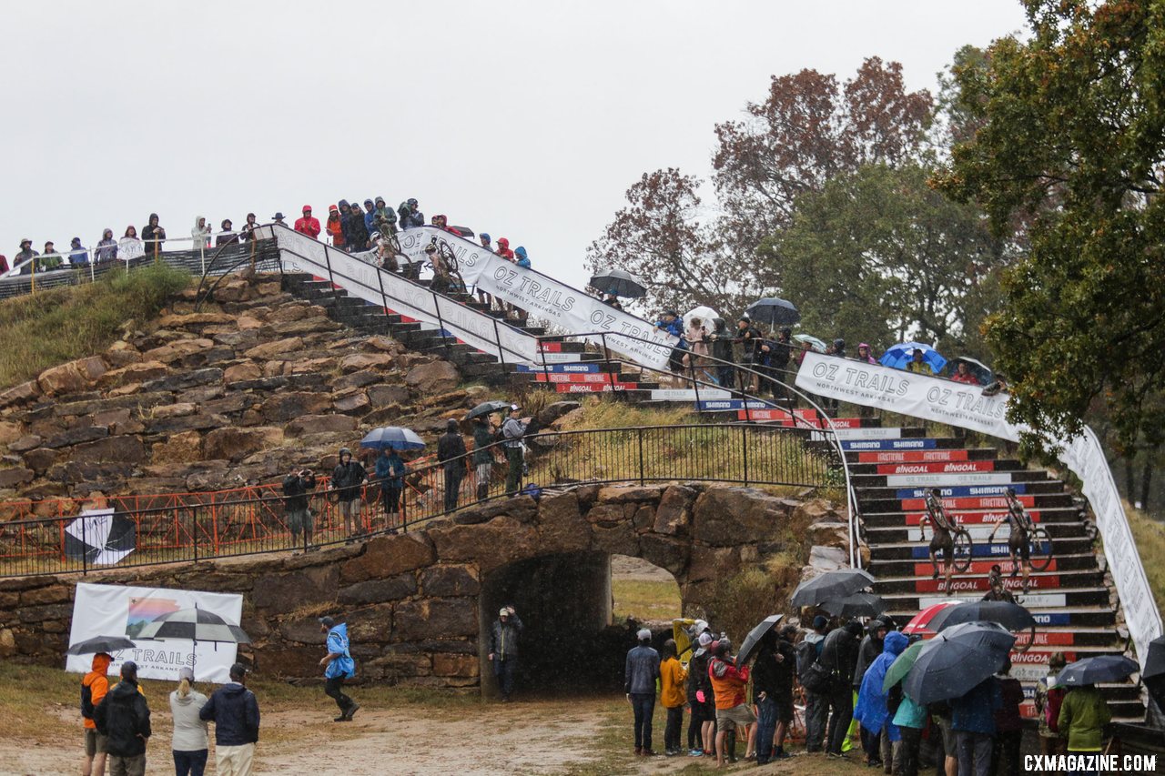 The stairs took their toll. 2021 UCI Cyclocross World Cup Fayetteville, Elite Women. © D. Mable / Cyclocross Magazine