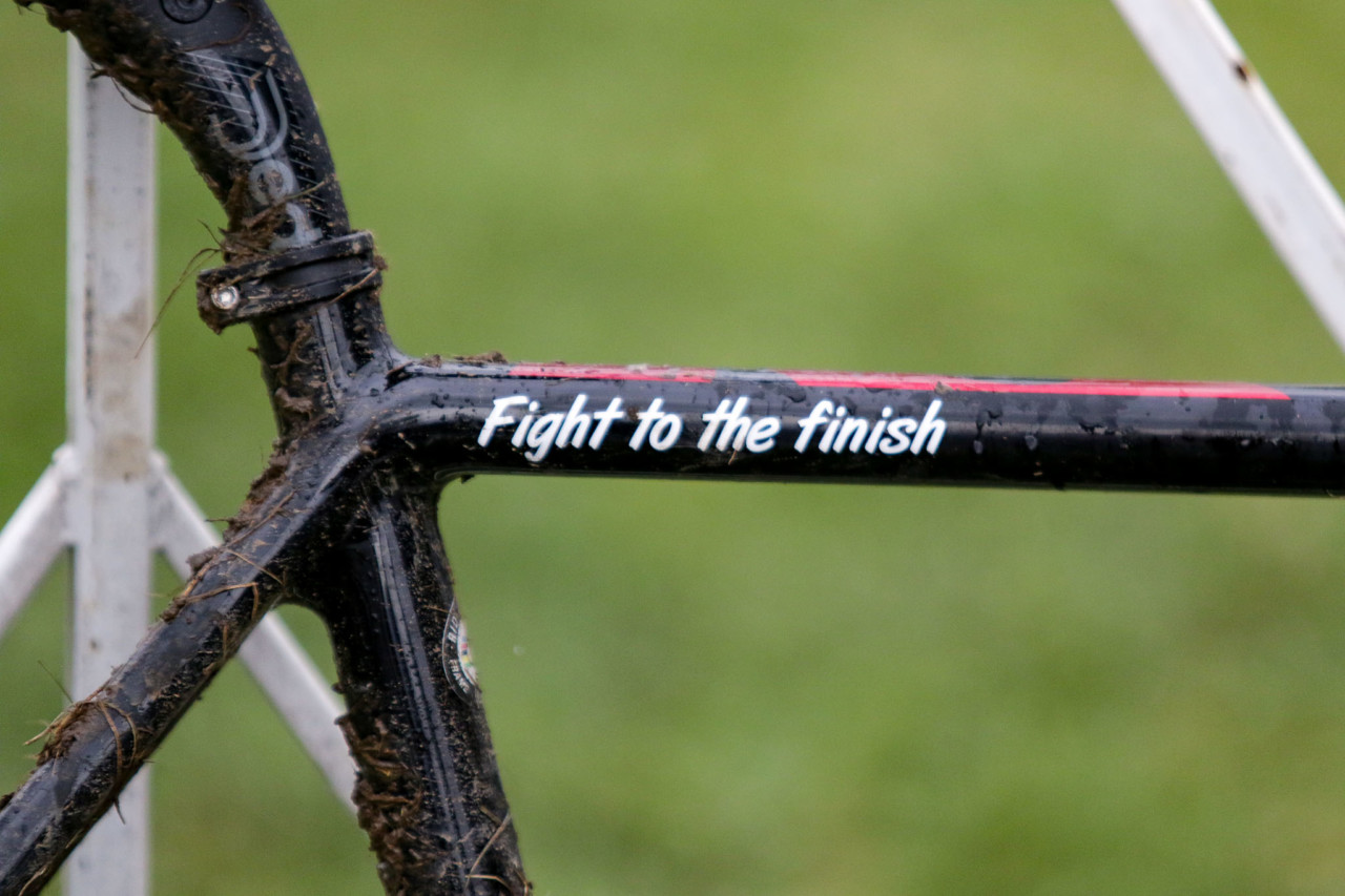 Iserbyt's seatpost features 20mm of setback. Eli Iserbyt's World Cup Waterloo-winning Ridley X-Night cyclocross bike. © D. Mable / Cyclocross Magazine