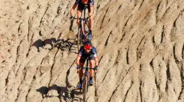 Toon Aerts and teammate Lars van der Haar go 1-2 in Zonhoven. Elite Men. 2021 Zonhoven UCI Cyclocross World Cup. © Cyclocross Magazine