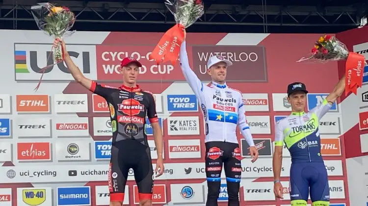 2021 UCI Cyclocross World Cup Waterloo Elite Men's Podium and results