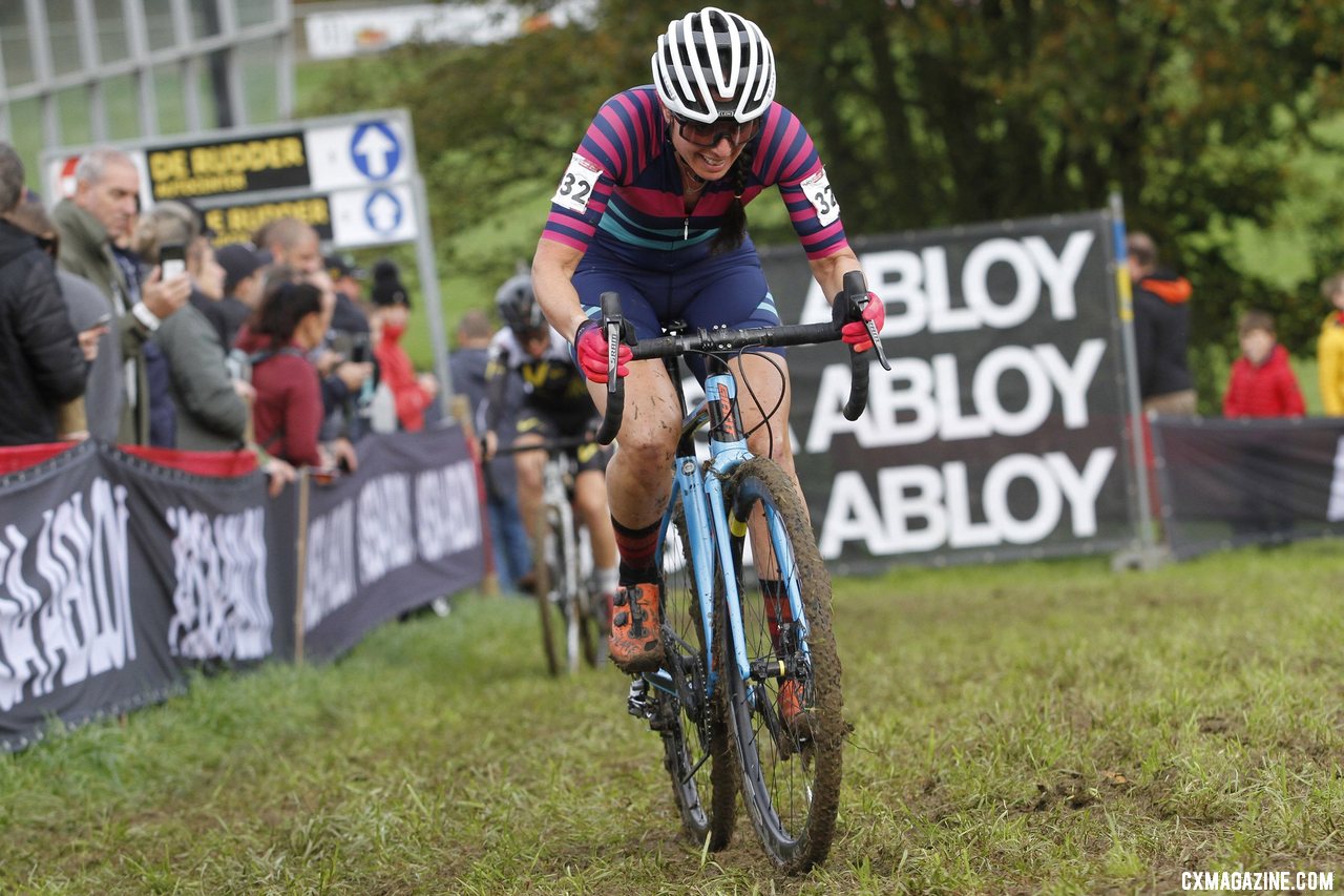 American Rebecca Gross. 2021 UCI Cyclocross World Cup Overijse, Elite Women, October 31. © B. Hazen / Cyclocross Magazine