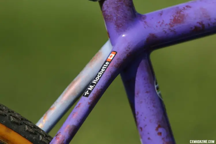 The top tube of the new Crux is significantly more round than the previous version. Maghalie Rochette's new 2022 Specialized CruX cyclocross / gravel bike. © D. Mable / Cyclocross Magazine