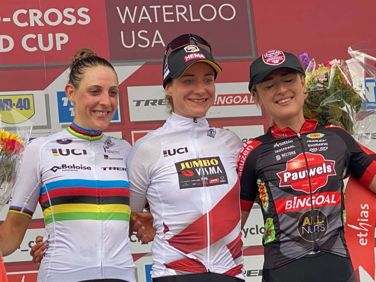 2021 UCI Cyclocross World Cup Waterloo Podium: Brand, Vos and Betsema © D. Mable / Cyclocross Magazine