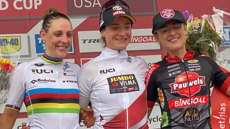 2021 UCI Cyclocross World Cup Waterloo Podium: Brand, Vos and Betsema © D. Mable / Cyclocross Magazine