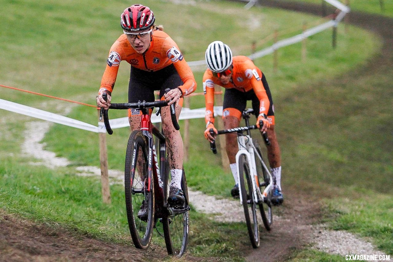 Kastelijn and Alvarado. 2021 (European) UEC Continental Cyclocross Championships, Elite Women. © B. Hazen / Cyclocross Magazine
