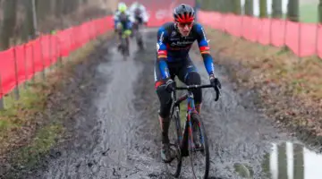 Toon Aerts took charge early. 2021 Zolder UCI Cyclocross World Cup, Elite Men. © B. Hazen / Cyclocross Magazine