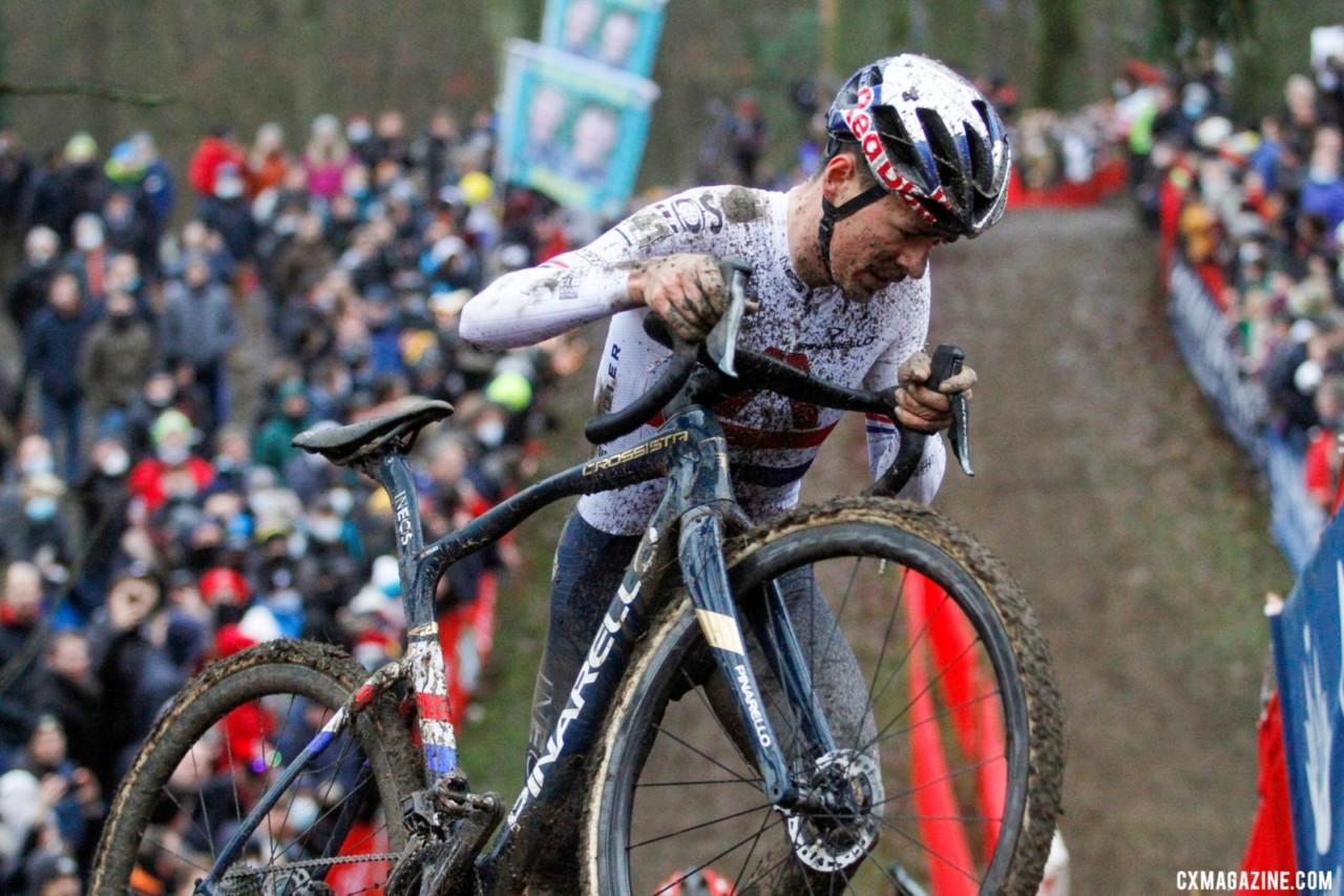 Picock kept his World Cup podium streak alive. 2021 Namur UCI Cyclocross World Cup, Elite Men. © B. Hazen / Cyclocross Magazine