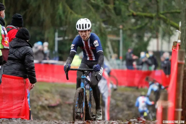 Marcus Shelton. 2021 Namur UCI Cyclocross World Cup, Junior Men. © B. Hazen / Cyclocross Magazine