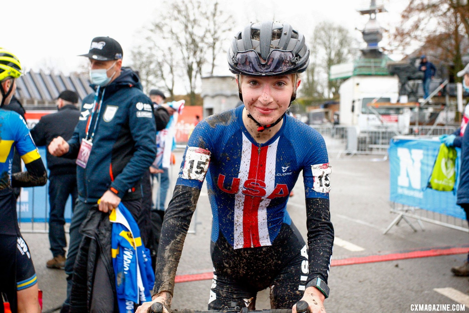 Samantha Scott after the race. 2021 Namur UCI Cyclocross World Cup, Junior Women. © B. Hazen / Cyclocross Magazine