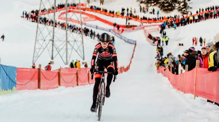 Fem van Empel at the 2021 Val di Sole World Cup. photo: UCI