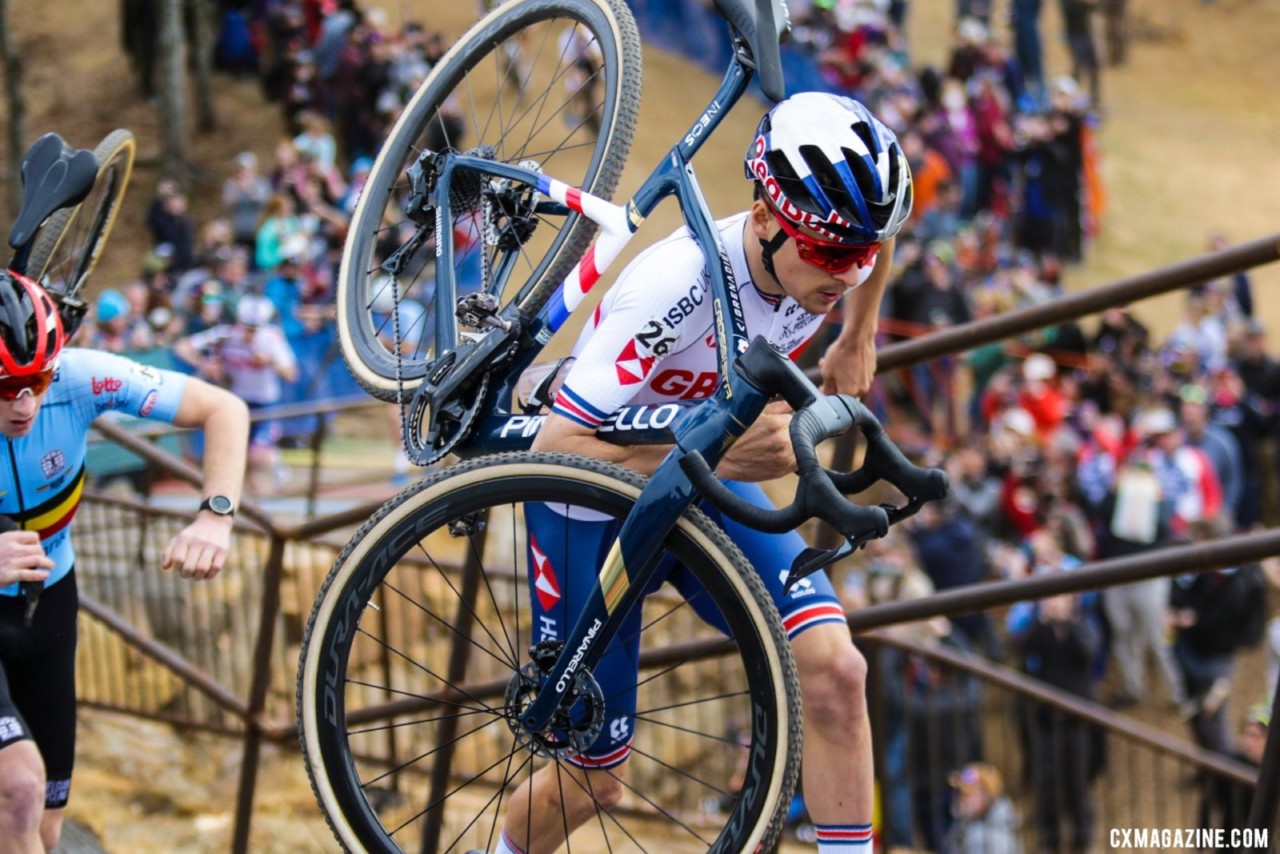 Pidcock was dominant on his way to win the Elite Men's title. 2022 Cyclocross World Championships, Fayetteville, Arkansas USA. © D. Mable / Cyclocross Magazine