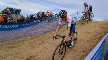 Pidcock was dominant on his way to win the Elite Men's title. 2022 Cyclocross World Championships, Fayetteville, Arkansas USA. © D. Mable / Cyclocross Magazine