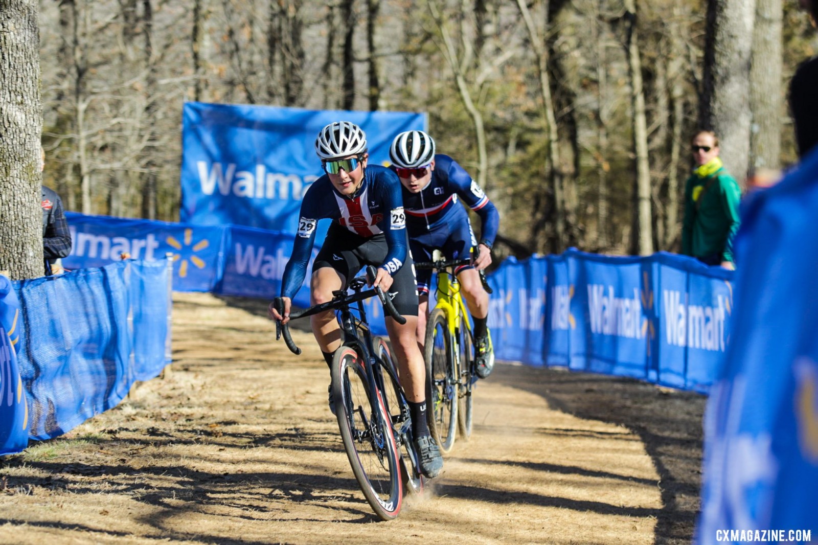 Andrew August led the North Americans with a fifth place. Junior Men. 2022 Cyclocross World Championships, Fayetteville, Arkansas USA. © D. Mable / Cyclocross Magazine