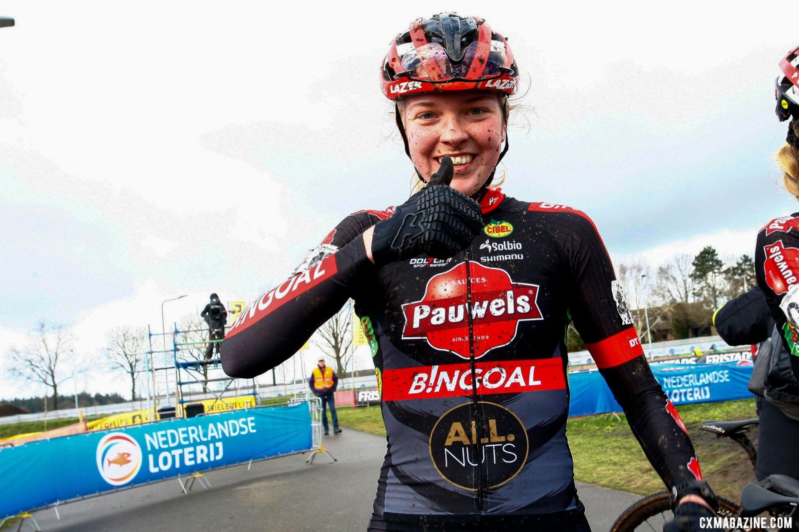 Fem van Empel after her victory. 2022 Dutch Cyclocross National