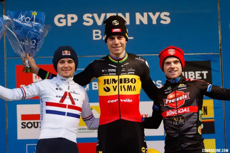 Pidcock, Van Aert and Iserbyt. 2021 GP Sven Nys Baal, Elite Men. © B. Hazen / Cyclocross Magazine