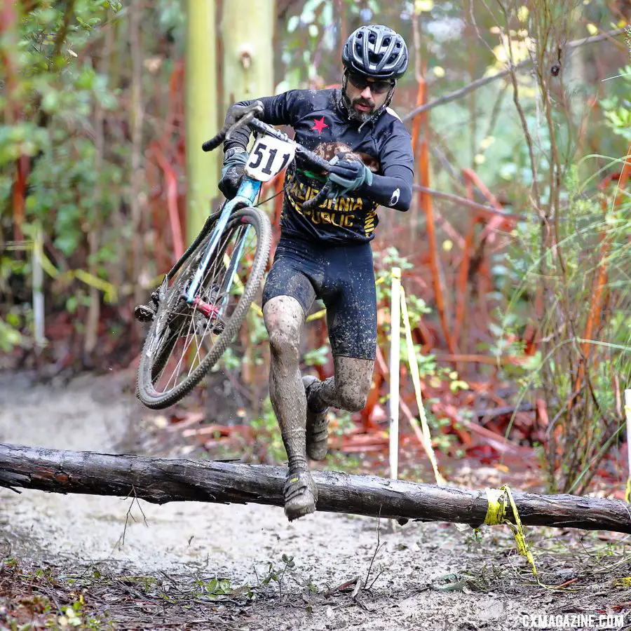 Some days there are wooden planks, but this natural barrier is a mainstay. Rockville Bike Cyclocross Series in Fairfield, CA runs every Sunday in January and February. © J. Silva
