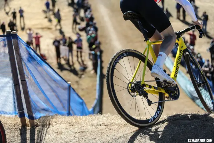 Guerciotti is back to winning Worlds. Downhill descent. 2022 Cyclocross World Championships, Fayetteville, Arkansas USA. © J. Corcoran / Cyclocross Magazine