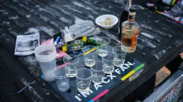 CX Fandom does not require alcohol, but this Washington resident offered some. 2022 Cyclocross World Championships, Fayetteville, Arkansas USA. © G. Gould / Cyclocross Magazine