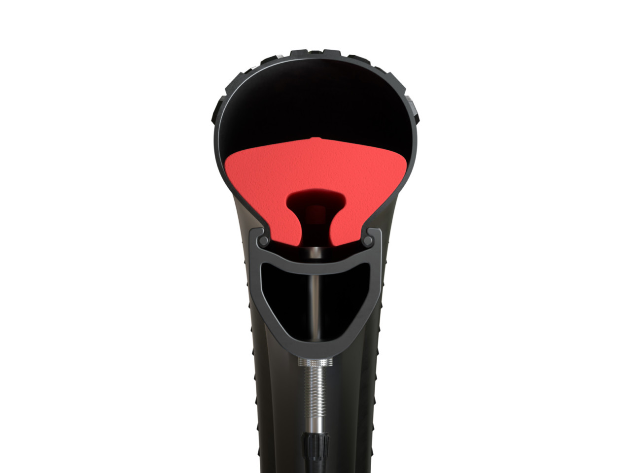 A rendering of the Tannus Armour Tubeless Gravel insert in cross section. c Tannus