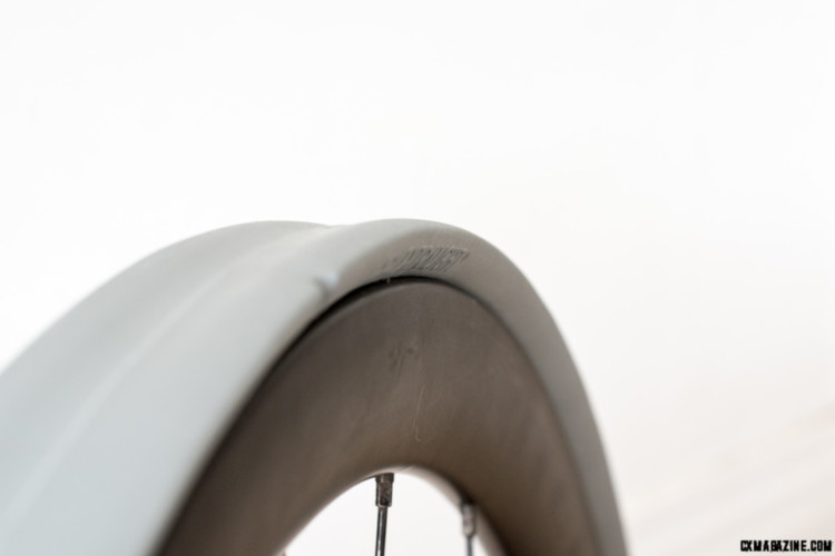 This gives an idea of the width of the Cushcore Gravel/CX overlapping the rim. © C. Lee / Cyclocross Magazine