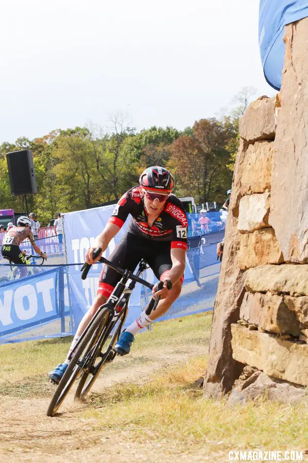 Michael Vanthourenhout finished third. Elite Men, 2022 Fayetteville Oz Cross UCI Cyclocross World Cup. © D. Mable / Cyclocross Magazine