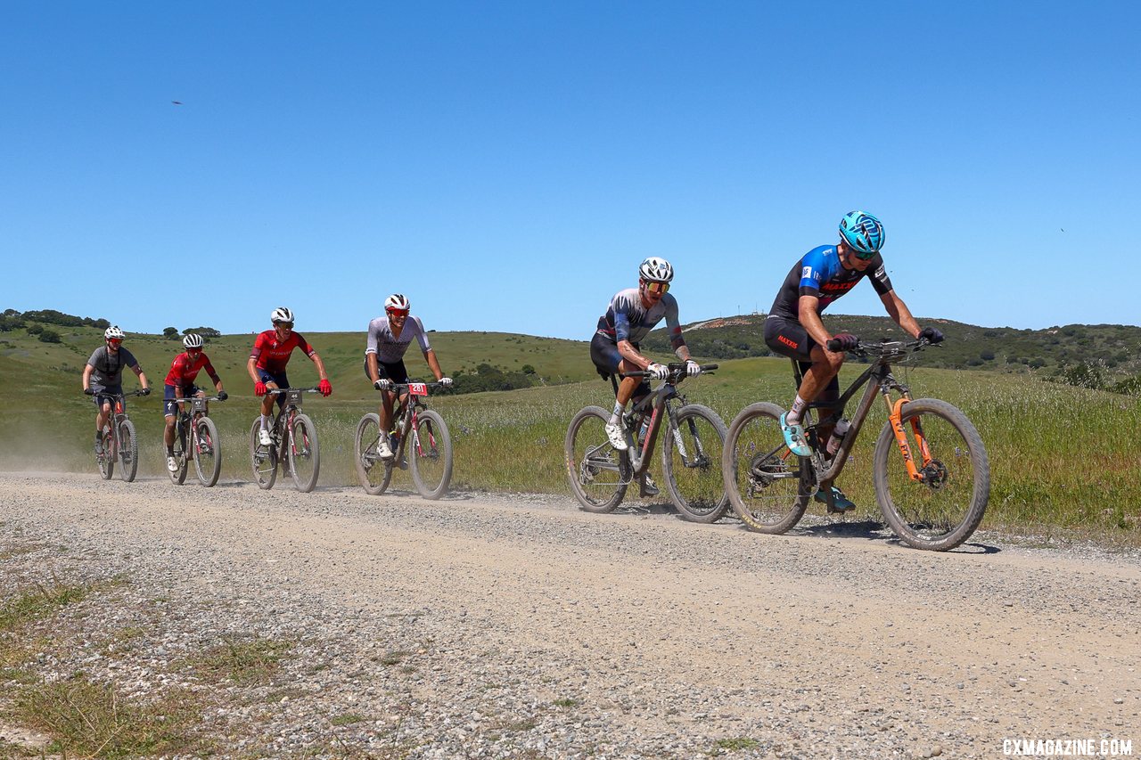 The Elite Men leaders. Sea Otter Fuego XL, 2023 Life Time Grand Prix Race #1. © John Silva / Cyclocross Magazine