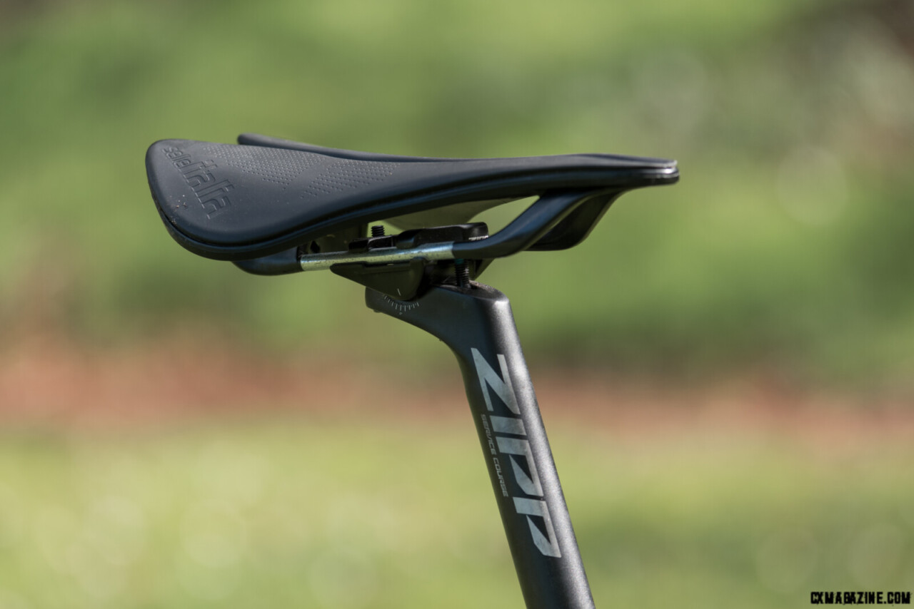 Selle Italia Model X saddle atop the Zipp Service Course seatpost. © C.Lee/ Cyclocross Magazine