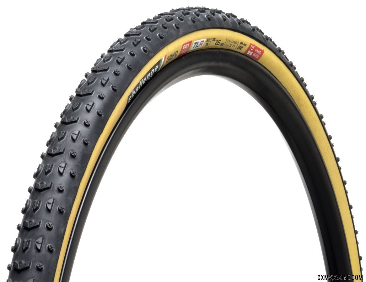 Challenge Tires adds 38mm versions of its Limus and Grifo tubular and TLR cyclocross tires.