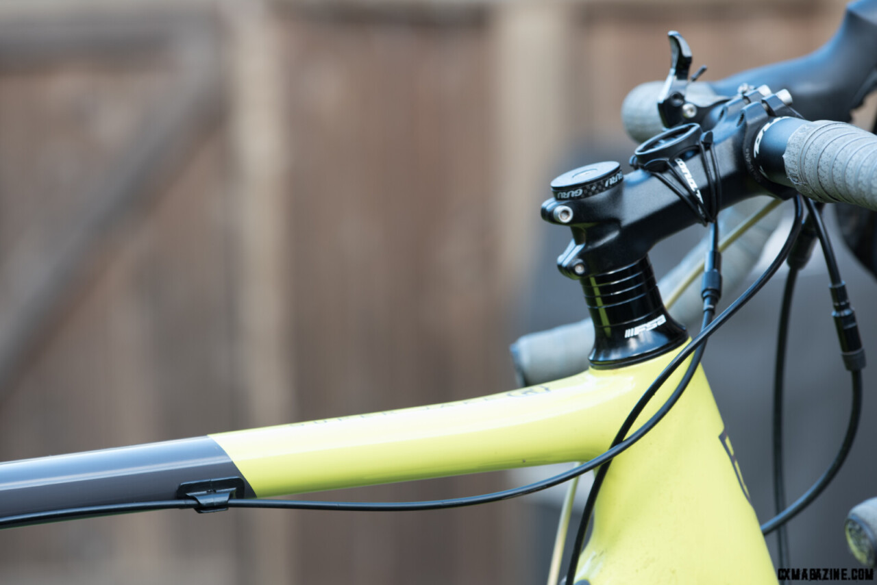 Stick-on cable housing guides look more polished than tape for an external cable run. C.Lee/ Cyclocross Magazine