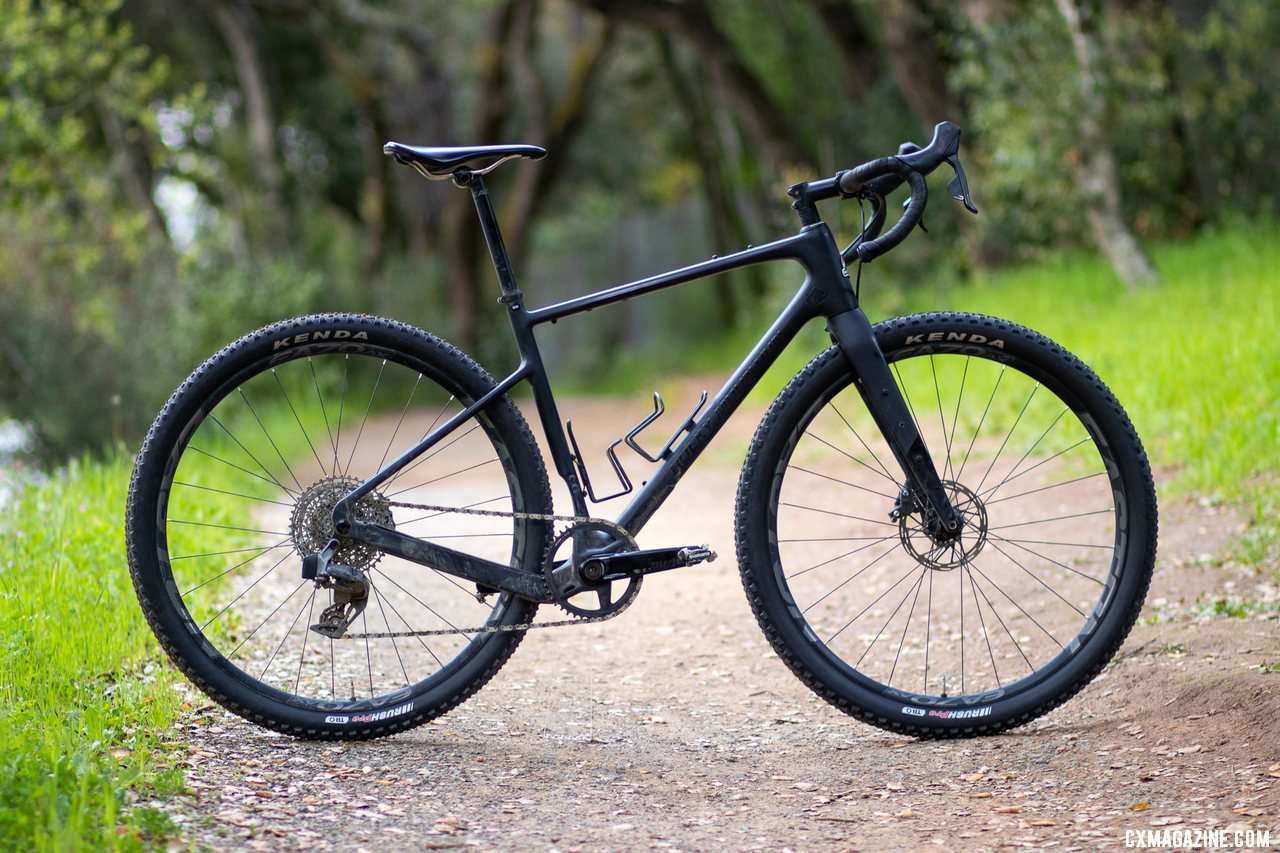 The versatile Rocky Mountain Solo C70 carbon gravel bike, with a few mods (non-stock Kenda Rush tires, 2.2" rear and 2.4" front, and Fabric Swoop saddle). © Cyclocross Magazine