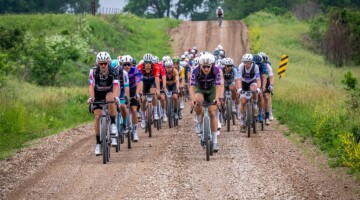 The 2024 Unbound Gravel 200 Mile Men's race leaders. photo: Life Time Fitness