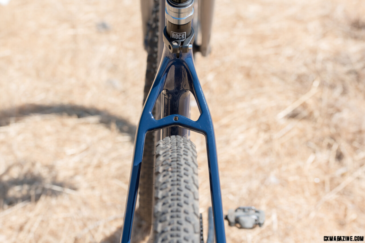 Chainstay bridge to brace the widely spaced seatstays has a fender mount hole. Kona Ouroboros. ©C. Lee/Cyclocross Magazine