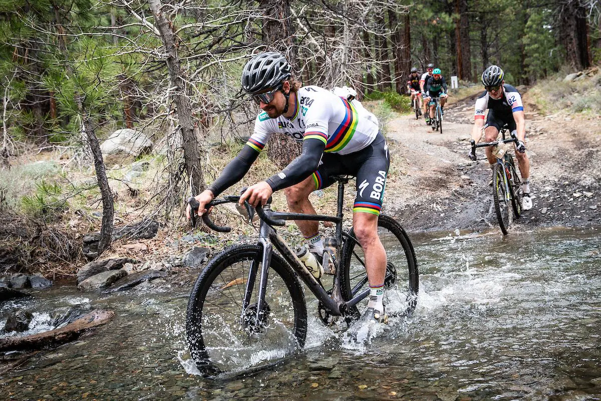 Creek crossings were part of the Sagan Fondo course. 2018 Sagan Dirt Fondo. © Jonathan Devich / epicimages.us