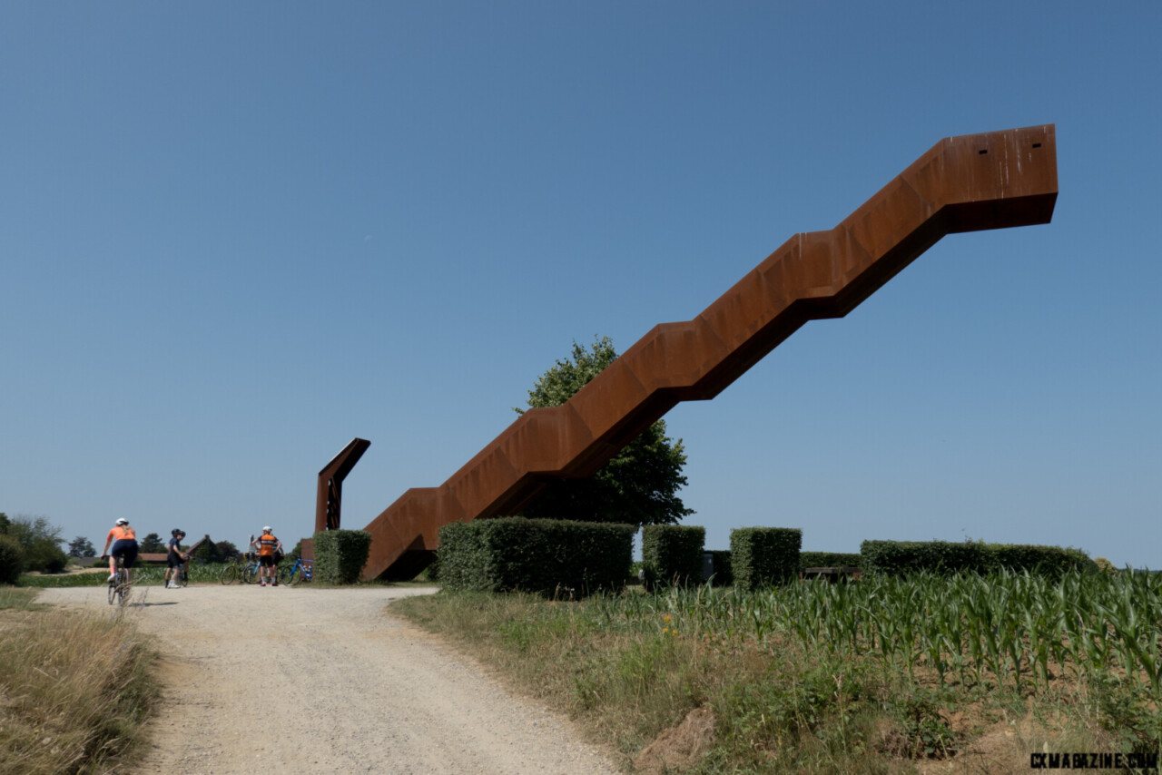 A stairway to nowhere along the Sven Nys Cycling Route