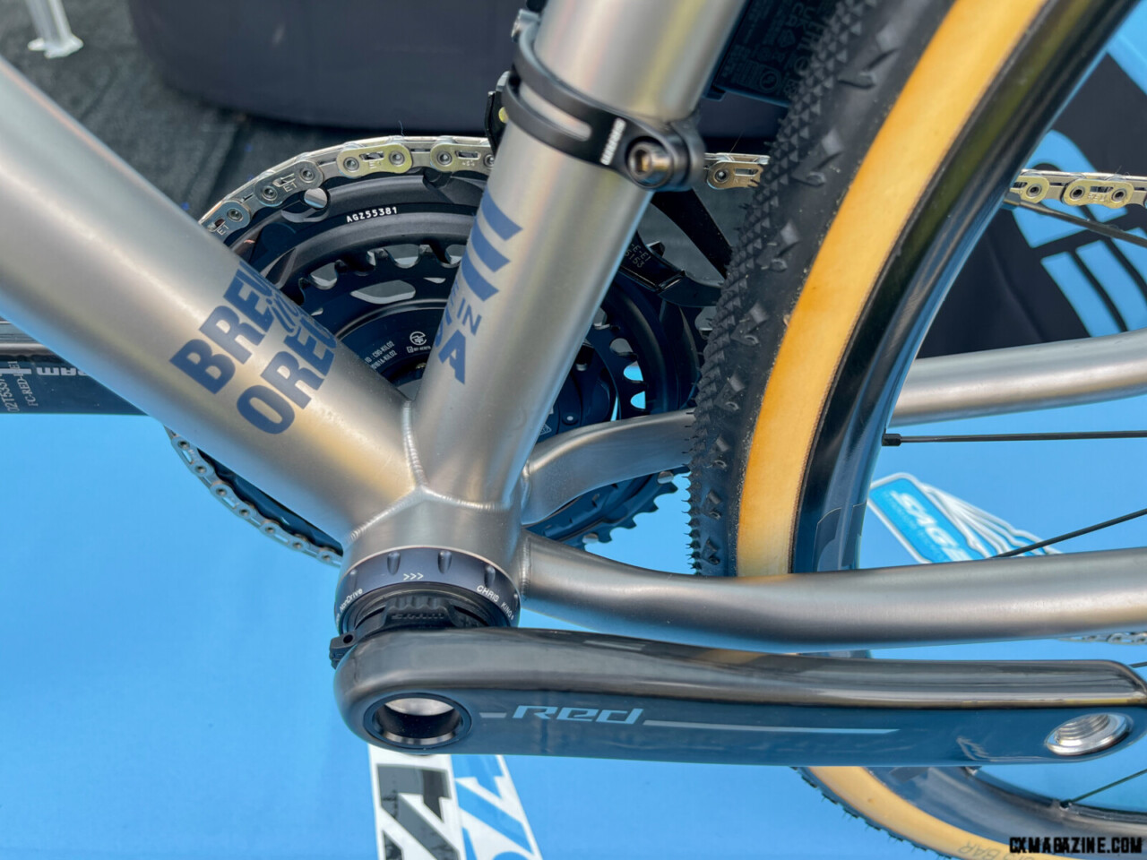 2025 Sage Titanium 3D printed drive-side chainstay yoke increases tire clearance. ©C. Lee/Cyclocross Magazine