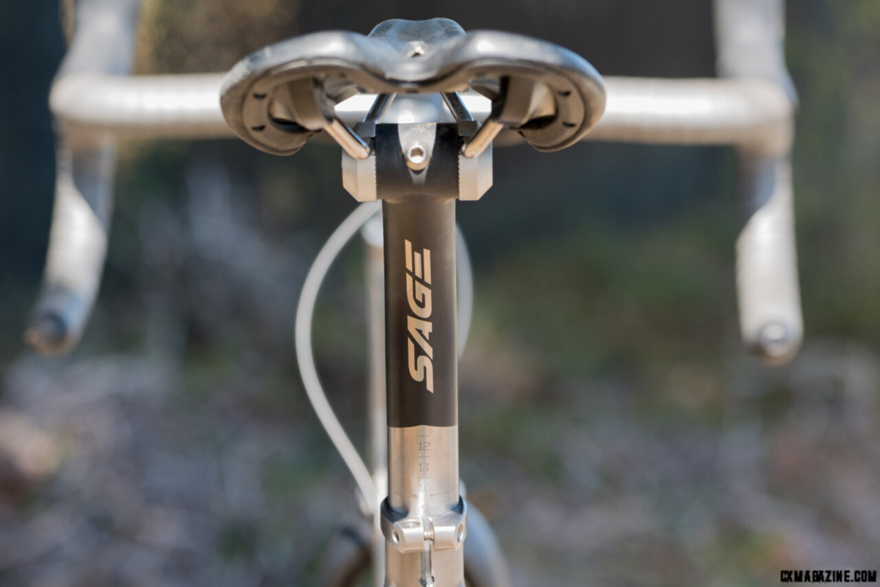 The finish on the top oortion of the seatpost is Cerakote. ©C. Lee/Cyclocross Magazine