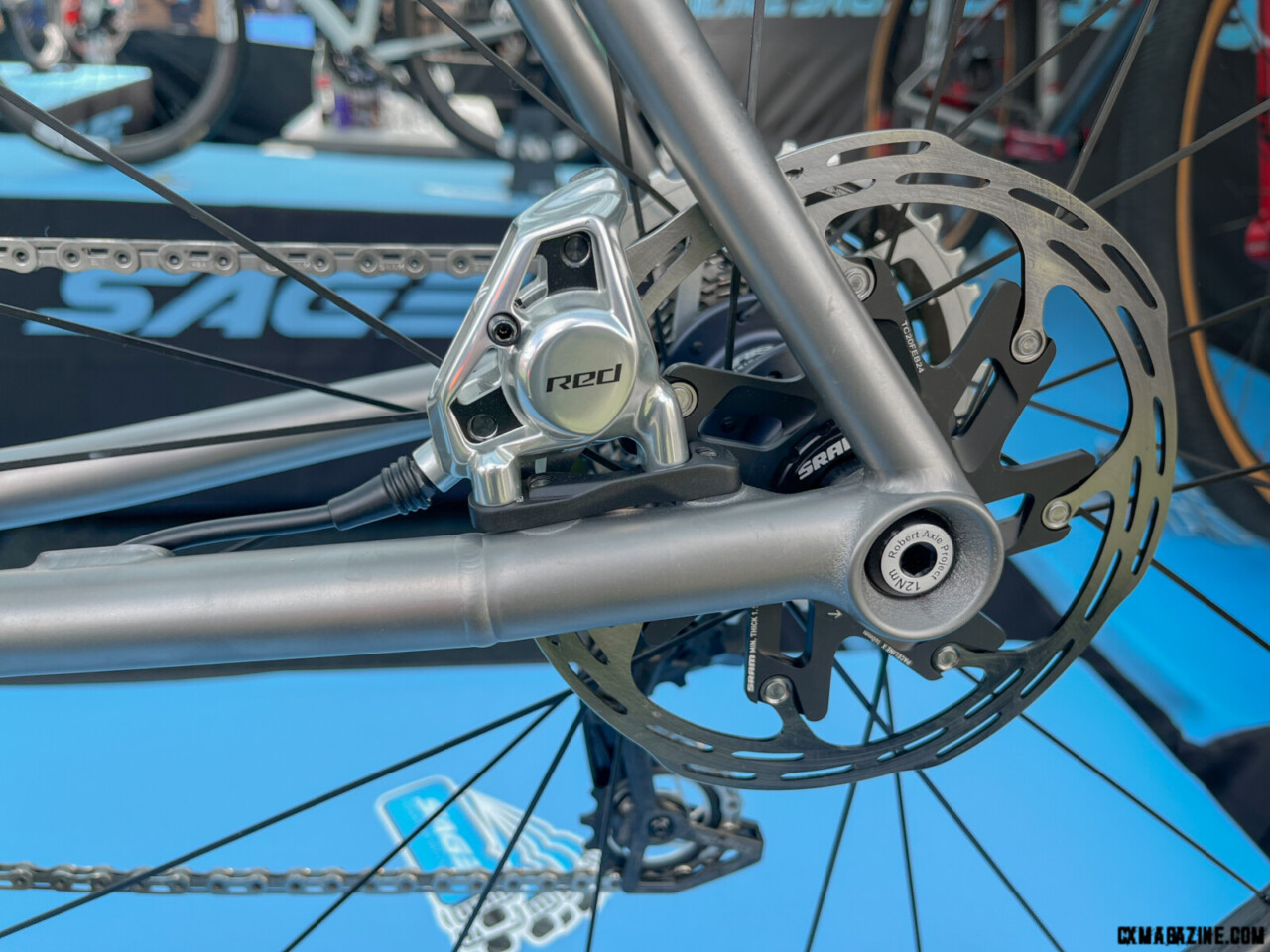 New 3D printed rear forkends on the 2025 Sage Titanium PDXCX. ©C. Lee/Cyclocross Magazine