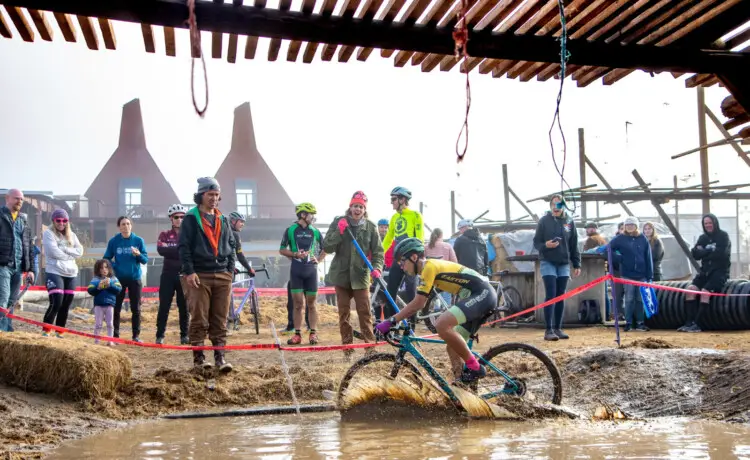 A Rock Lobster Junior takes on the 2024 Nutty Cross mud pool. photo: Andrew Yee